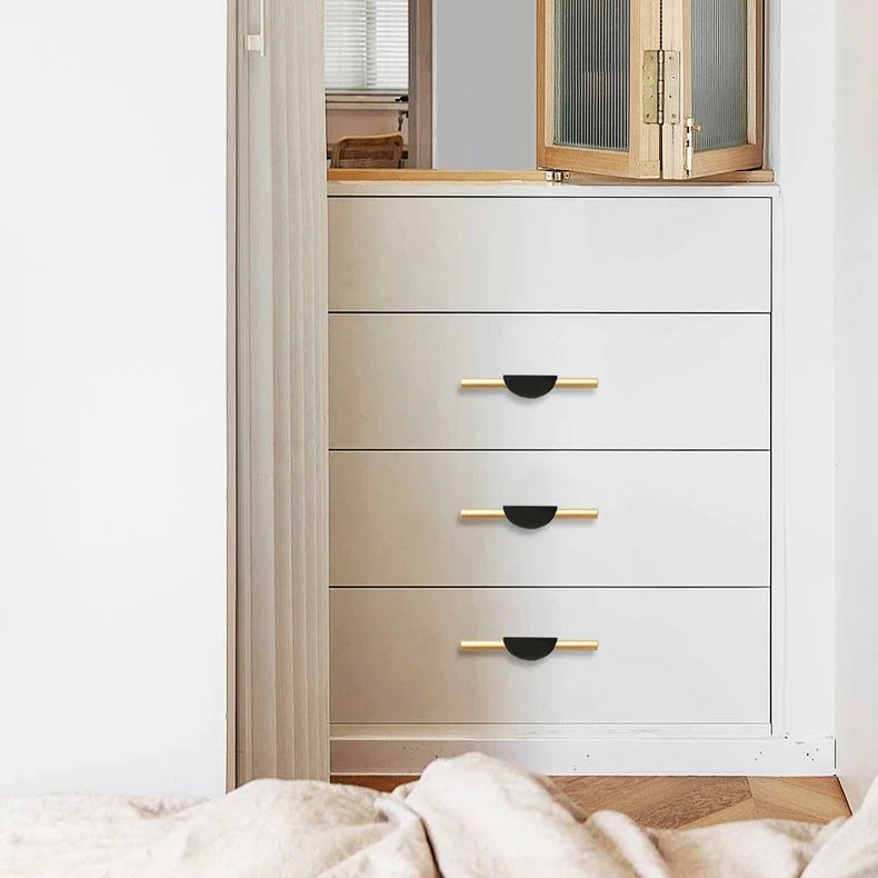 Comforsyco Gold / Black Half Moon Cabinet Pulls and Drawer Handles