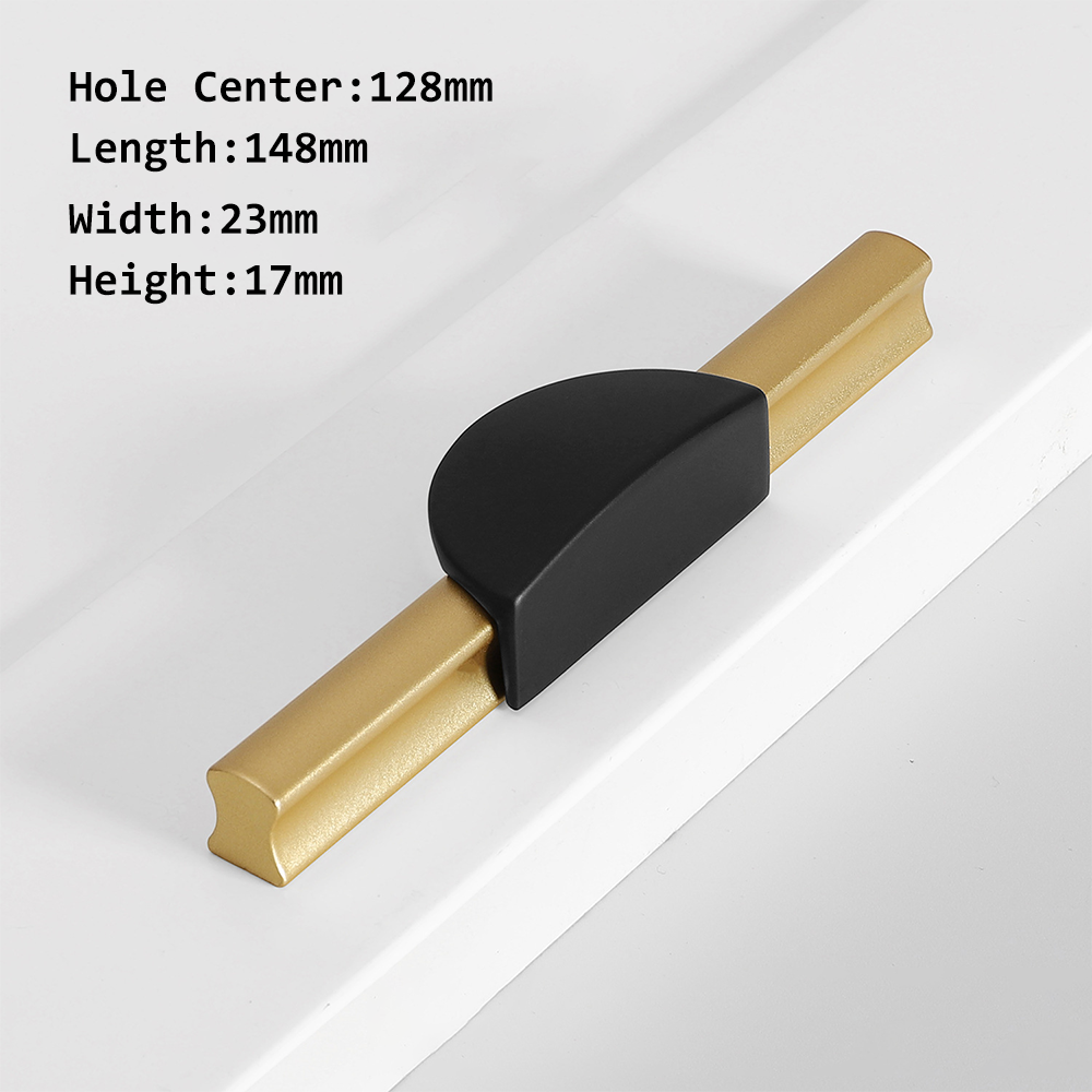 Comforsyco Gold / Black Half Moon Cabinet Pulls and Drawer Handles