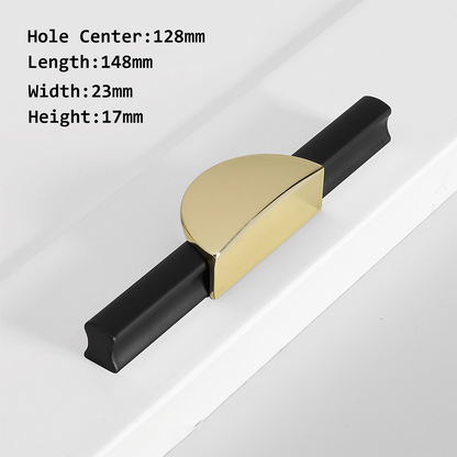 Comforsyco Gold / Black Half Moon Cabinet Pulls and Drawer Handles