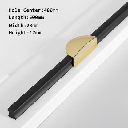 Comforsyco Gold / Black Half Moon Cabinet Pulls and Drawer Handles