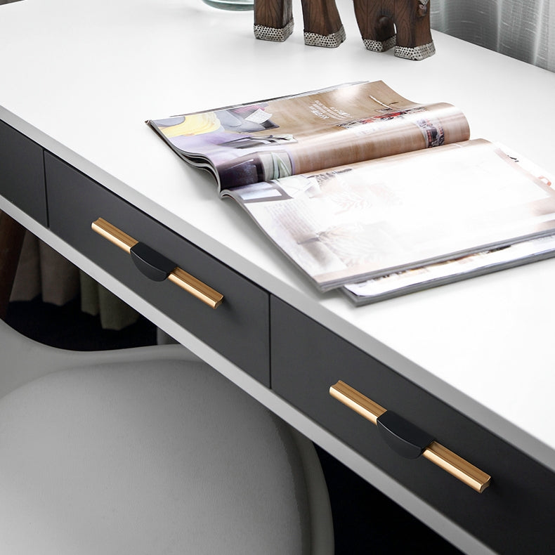 Comforsyco Gold / Black Half Moon Cabinet Pulls and Drawer Handles