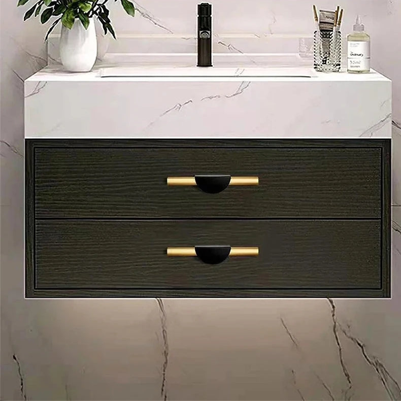 Comforsyco Gold / Black Half Moon Cabinet Pulls and Drawer Handles