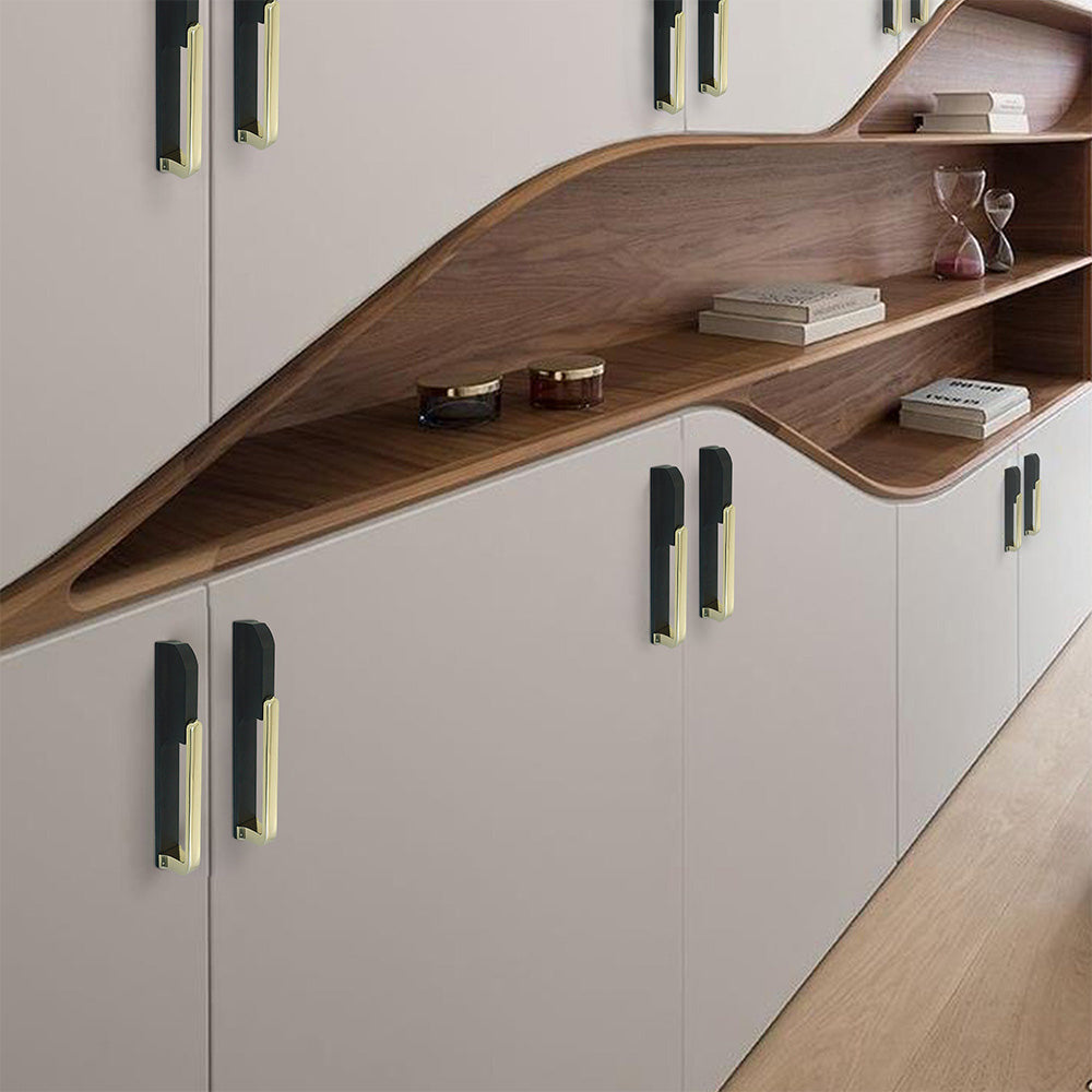 Comforsyco Gold Black Hollow Wardrobe Pulls