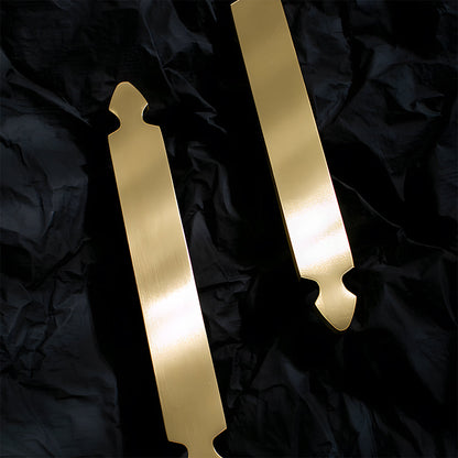 Comforsyco Gold Brass Cabinet Handles with Notched Flat Bar