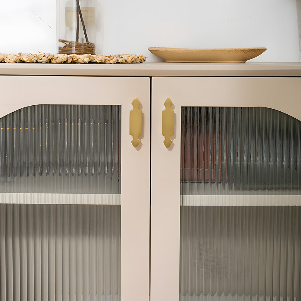 Comforsyco Gold Brass Cabinet Handles with Notched Flat Bar