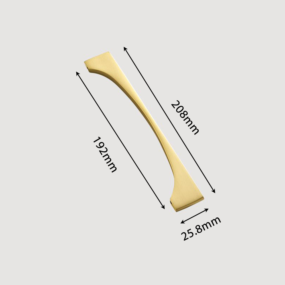 Comforsyco Gold Brass Curved Cabinet Pulls and Drawer Handles