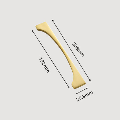 Comforsyco Gold Brass Curved Cabinet Pulls and Drawer Handles