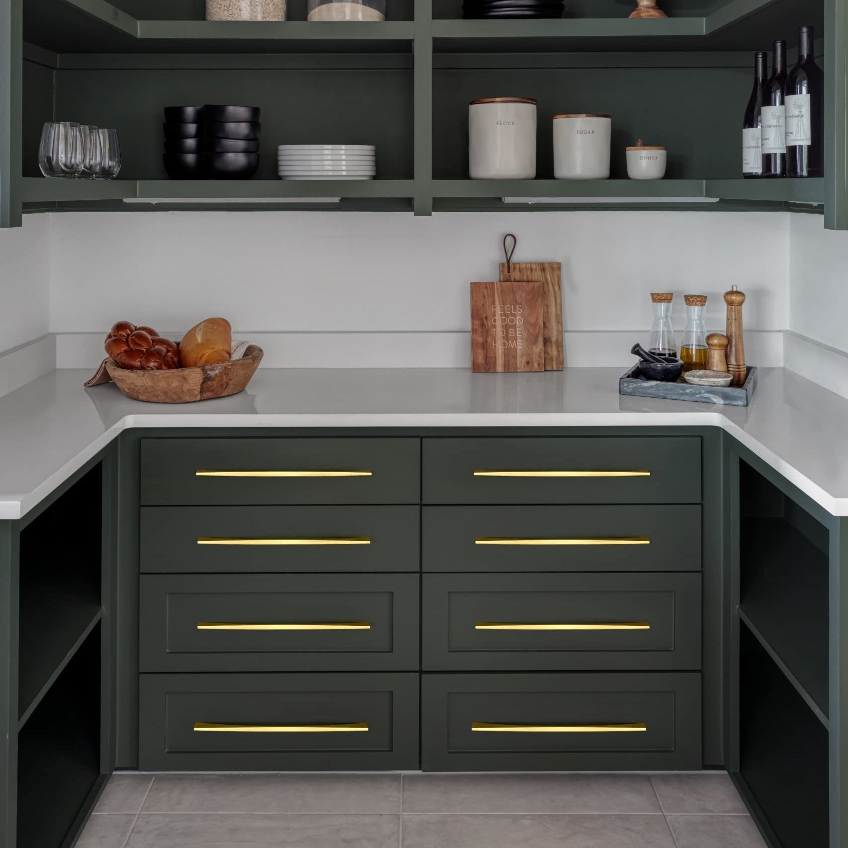 Comforsyco Gold Brass Curved Cabinet Pulls and Drawer Handles