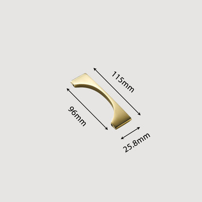 Comforsyco Gold Brass Curved Cabinet Pulls and Drawer Handles