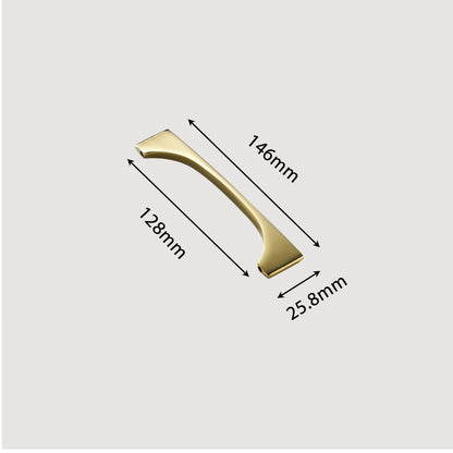 Comforsyco Gold Brass Curved Cabinet Pulls and Drawer Handles