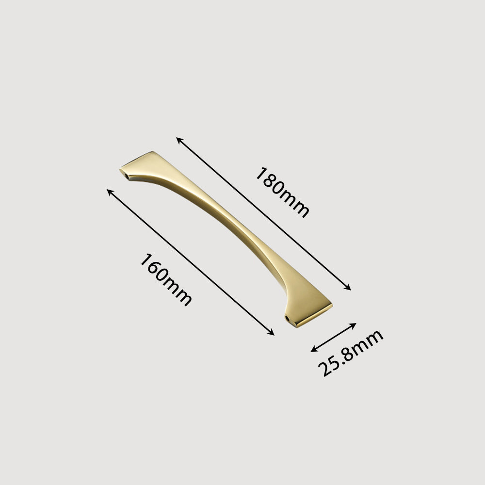 Comforsyco Gold Brass Curved Cabinet Pulls and Drawer Handles