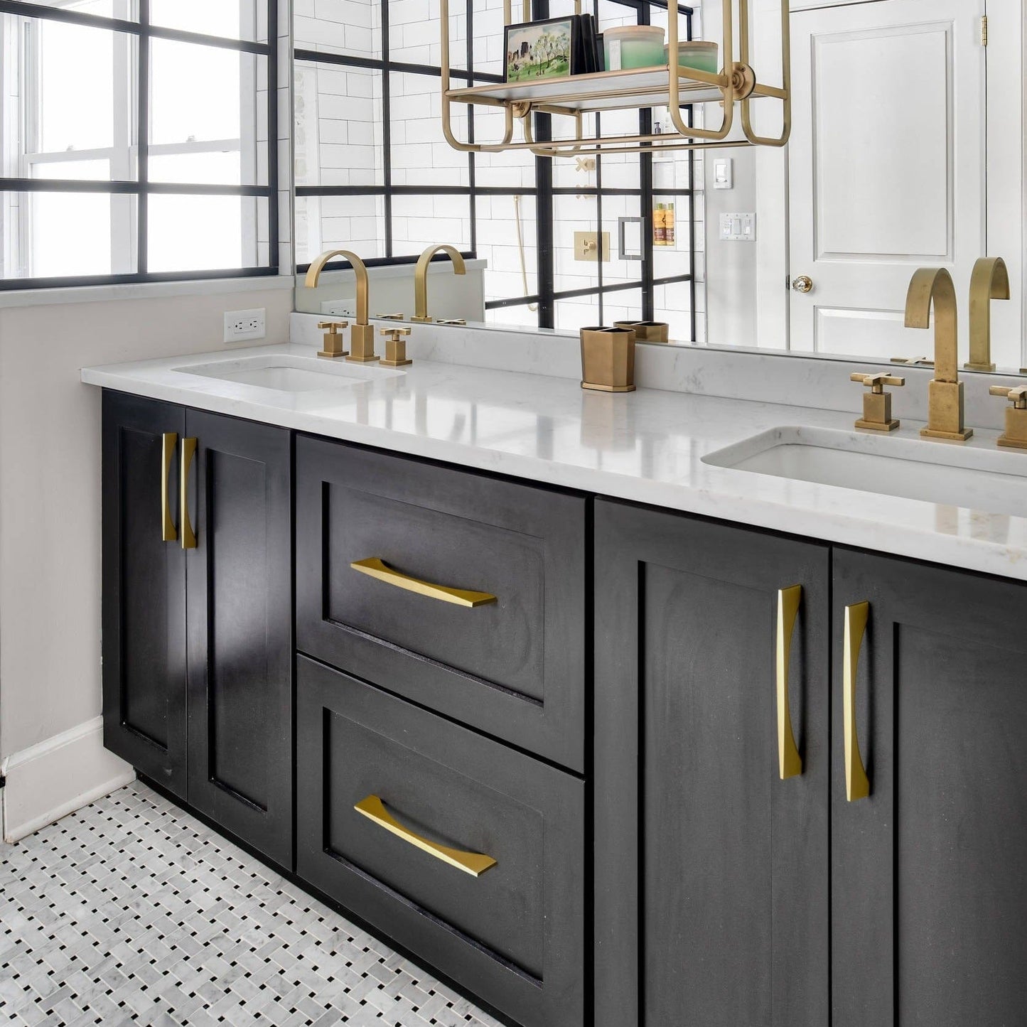 Comforsyco Gold Brass Curved Cabinet Pulls and Drawer Handles