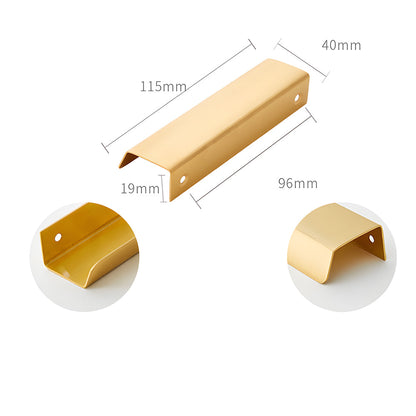 Comforsyco Gold Brass Embedded Edge Pulls for Cabinets and Drawers