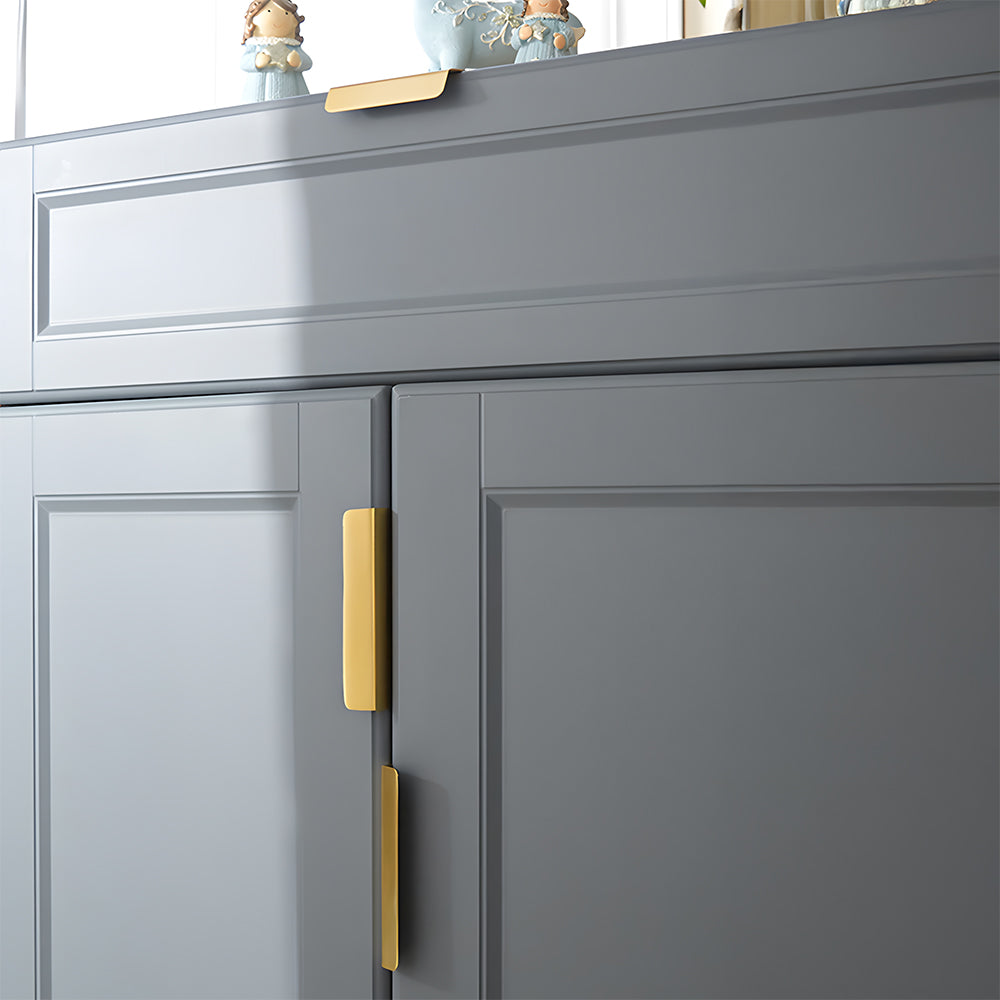 Comforsyco Gold Brass Embedded Edge Pulls for Cabinets and Drawers