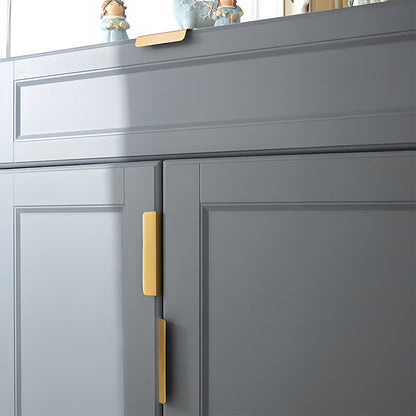 Comforsyco Gold Brass Embedded Edge Pulls for Cabinets and Drawers