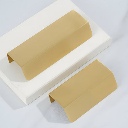Comforsyco Gold Brass Embedded Edge Pulls for Cabinets and Drawers