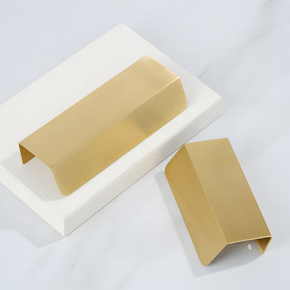 Comforsyco Gold Brass Embedded Edge Pulls for Cabinets and Drawers