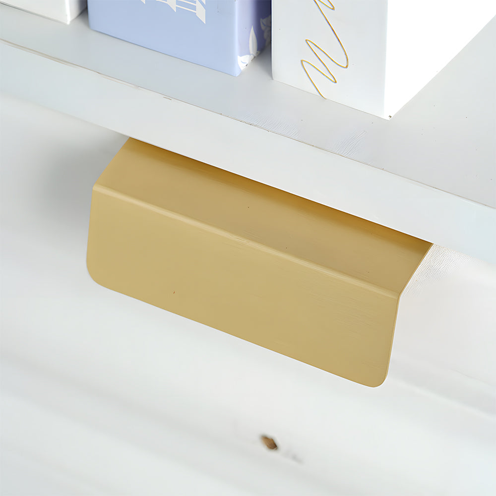 Comforsyco Gold Brass Embedded Edge Pulls for Cabinets and Drawers