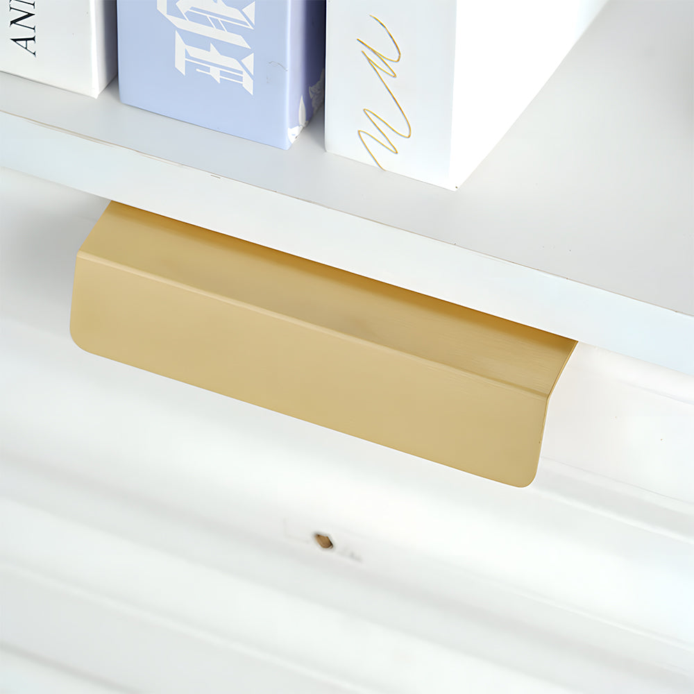Comforsyco Gold Brass Embedded Edge Pulls for Cabinets and Drawers