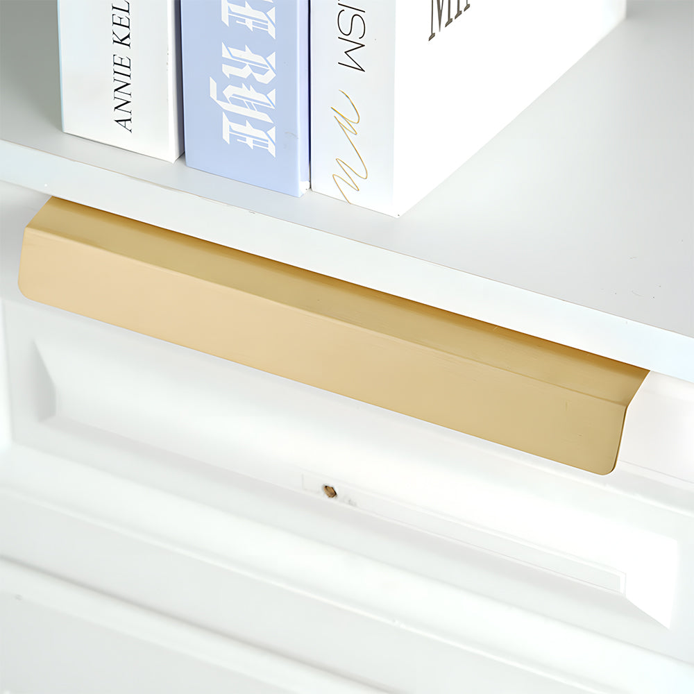 Comforsyco Gold Brass Embedded Edge Pulls for Cabinets and Drawers