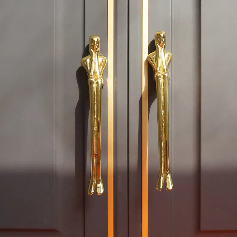 Comforsyco Gold Brass European Thinker Cabinet Pulls And Knobs