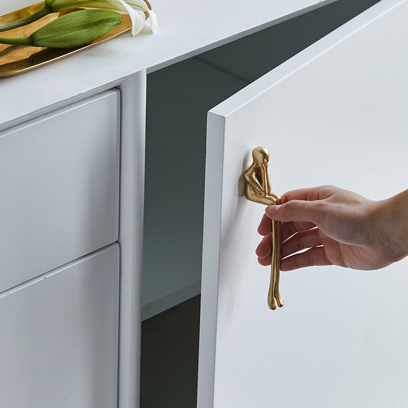 Comforsyco Gold Brass European Thinker Cabinet Pulls And Knobs