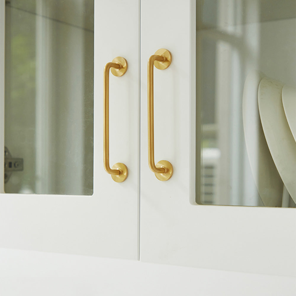 Comforsyco Gold Brass Round Bar Cabinet Handles and Drawer Pulls