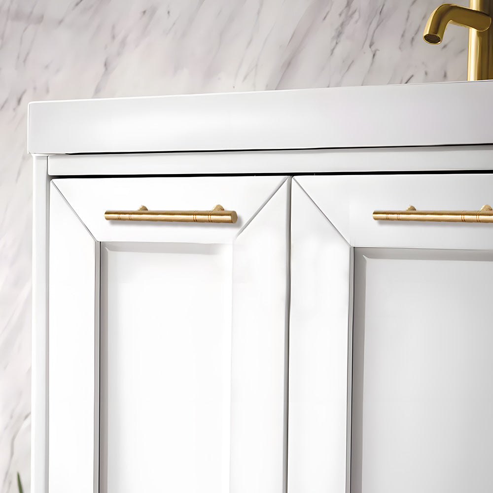 Comforsyco Gold Brass Round Bar Cabinet Handles and T-Bar Knobs