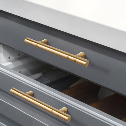 Comforsyco Gold Brass Round Bar Cabinet Handles and T-Bar Knobs
