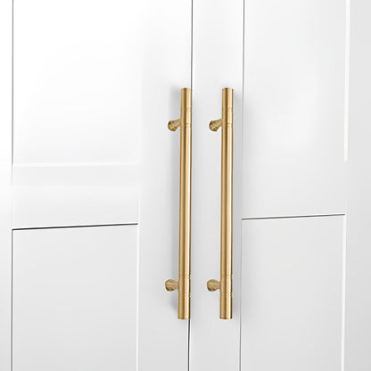 Comforsyco Gold Brass Round Bar Cabinet Handles and T-Bar Knobs