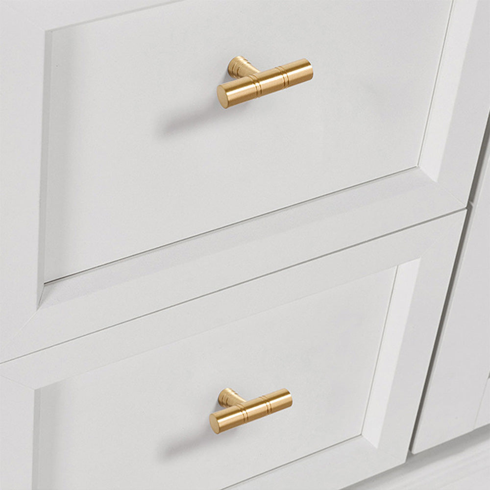 Comforsyco Gold Brass Round Bar Cabinet Handles and T-Bar Knobs