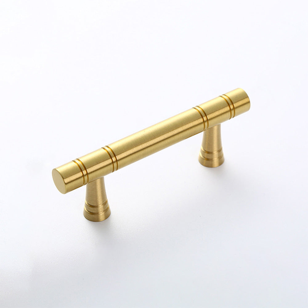 Comforsyco Gold Brass Round Bar Cabinet Handles and T-Bar Knobs