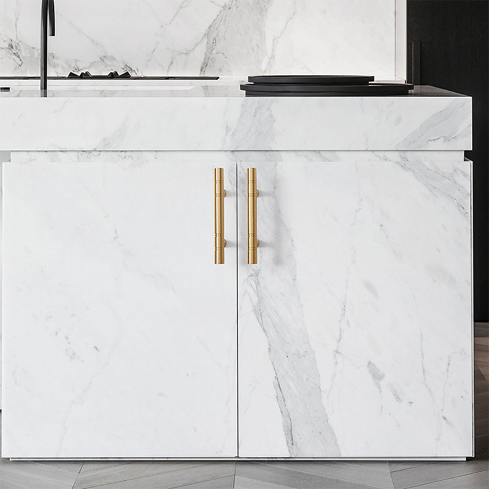 Comforsyco Gold Brass Round Bar Cabinet Handles and T-Bar Knobs
