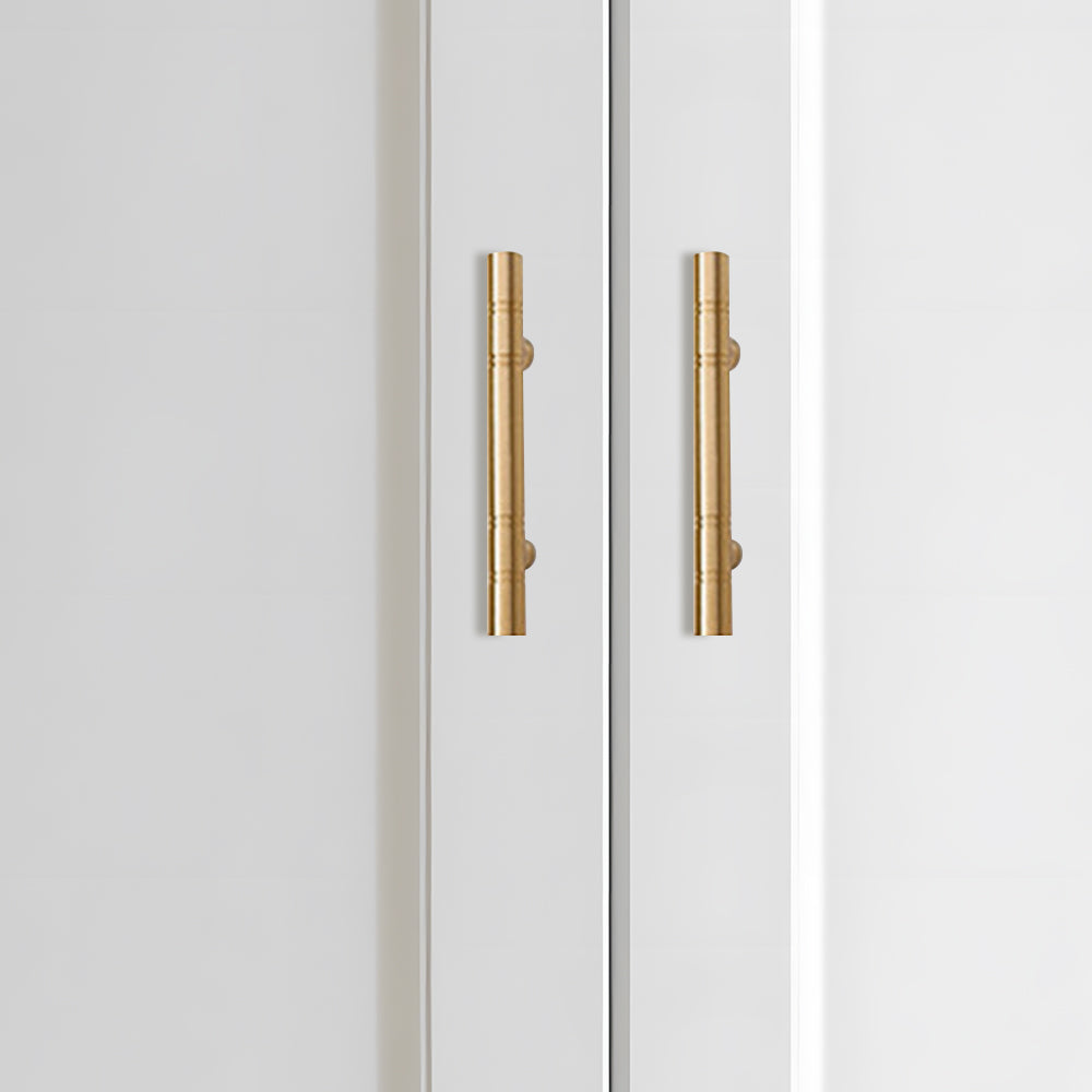 Comforsyco Gold Brass Round Bar Cabinet Handles and T-Bar Knobs