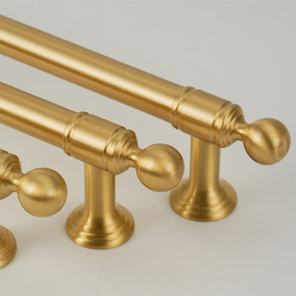 Comforsyco Gold Brass Round Bar Cabinet Handles with Ball Finials
