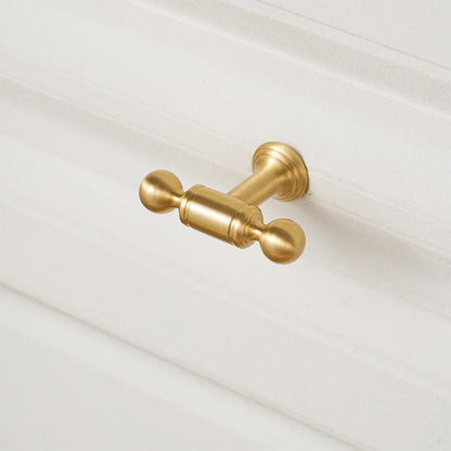 Comforsyco Gold Brass Round Bar Cabinet Handles with Ball Finials
