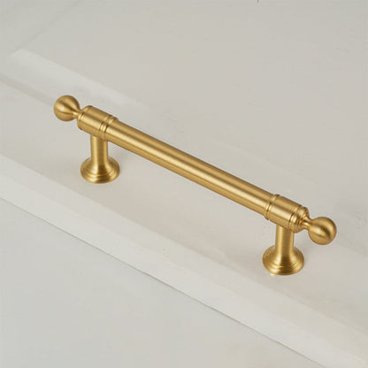 Comforsyco Gold Brass Round Bar Cabinet Handles with Ball Finials