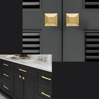 Comforsyco Gold Brass Square Bar Cabinet Pulls and Knobs
