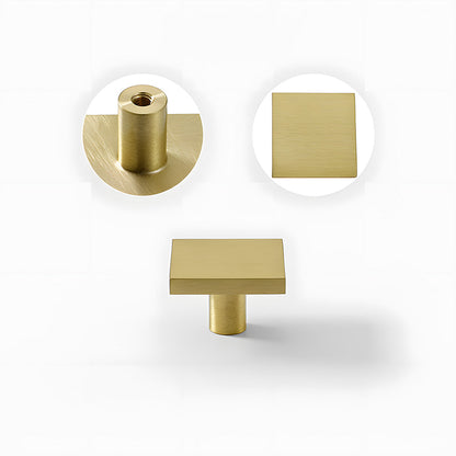 Comforsyco Gold Brass Square Bar Cabinet Pulls and Knobs