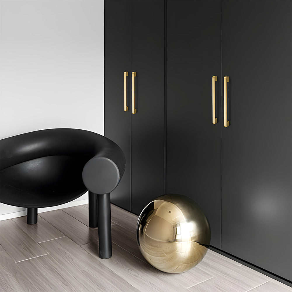 Comforsyco Gold Brass Square Bar Cabinet Pulls and Knobs