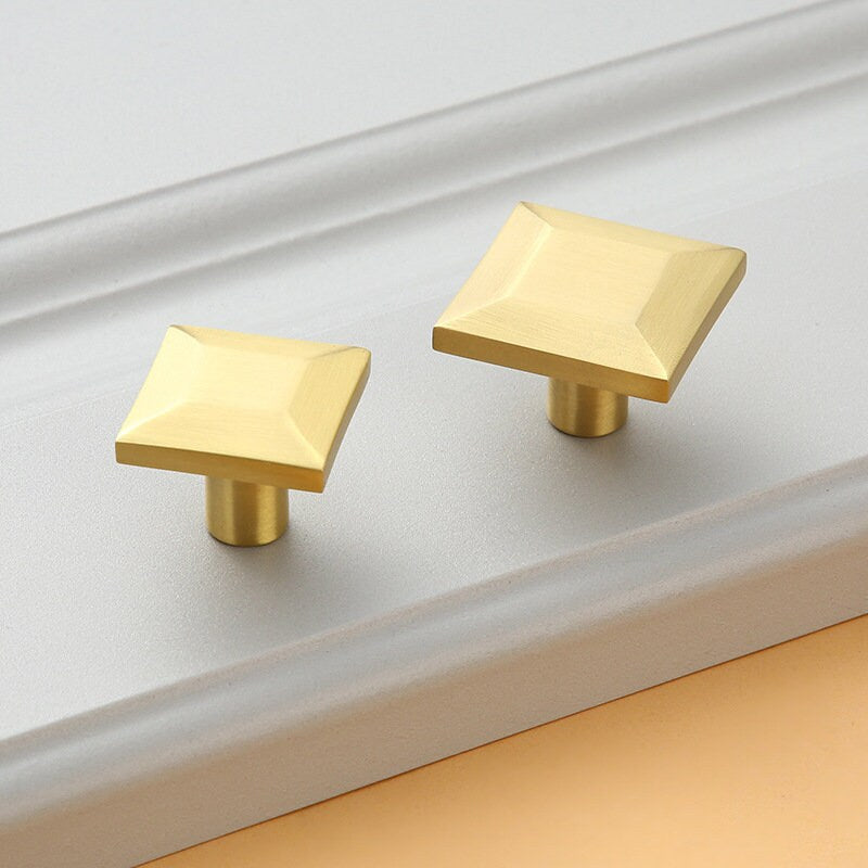 Comforsyco Gold Brass Square Bar Cabinet Pulls and Knobs