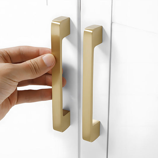 Comforsyco Gold Brass Square Bar Cabinet Pulls and Knobs