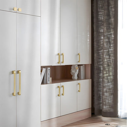 Comforsyco Gold Brass Square Bar Cabinet Pulls and Knobs