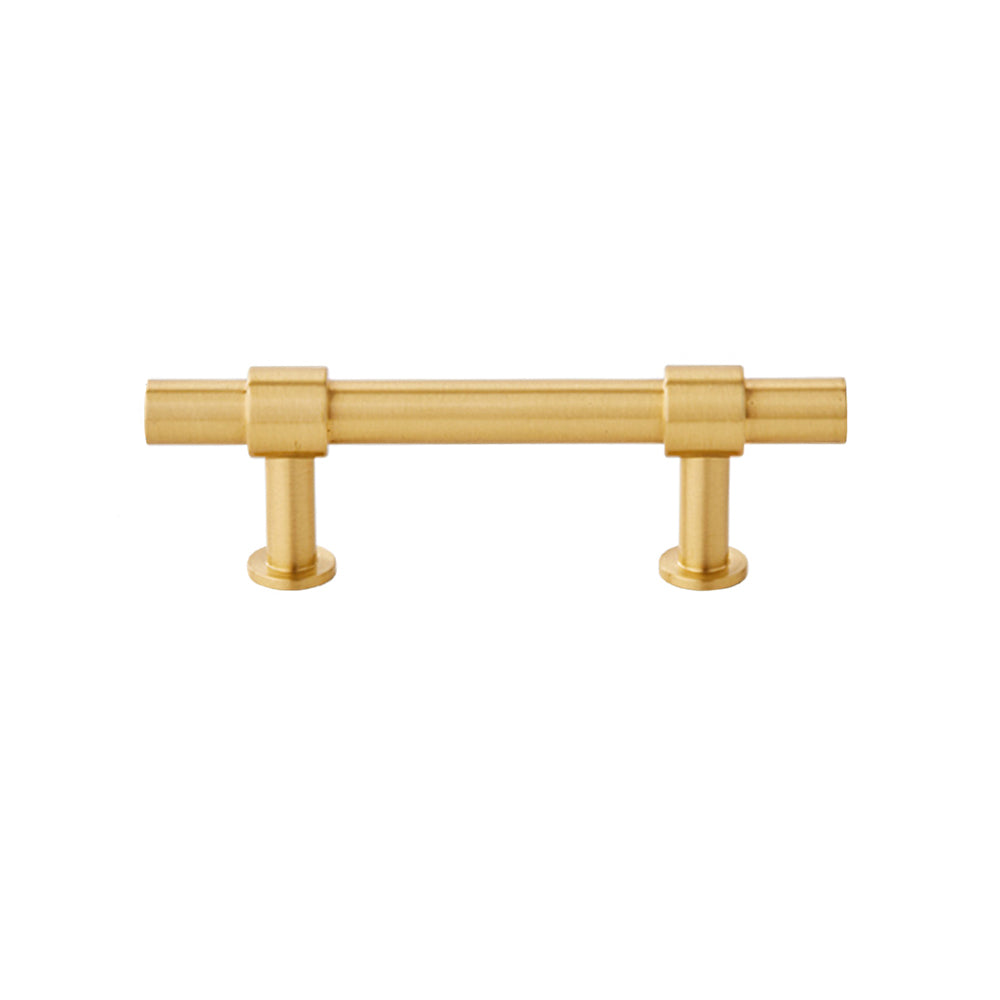 Comforsyco Gold Brass T-Bar Cabinet Handles and Matching Knobs