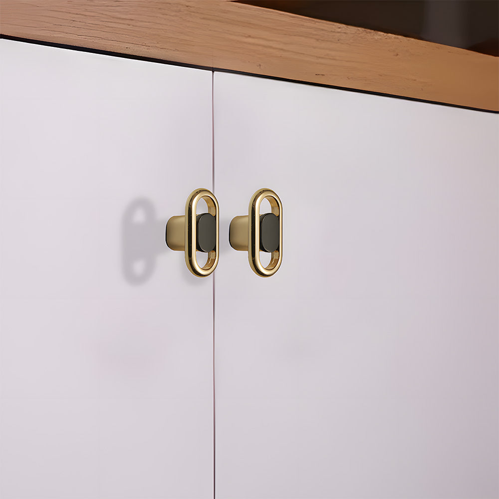 Comforsyco Gold Cabinet Pulls and Knobs with Color Insert