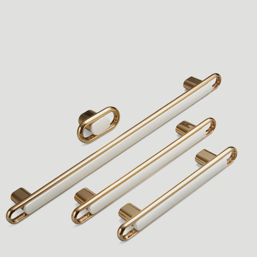 Comforsyco Gold Cabinet Pulls and Knobs with Color Insert