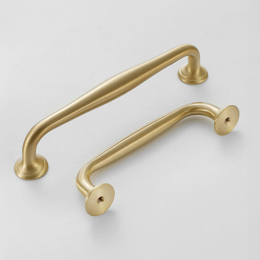Comforsyco Gold Curved Brass Cabinet Pulls and Knobs for Wardrobes