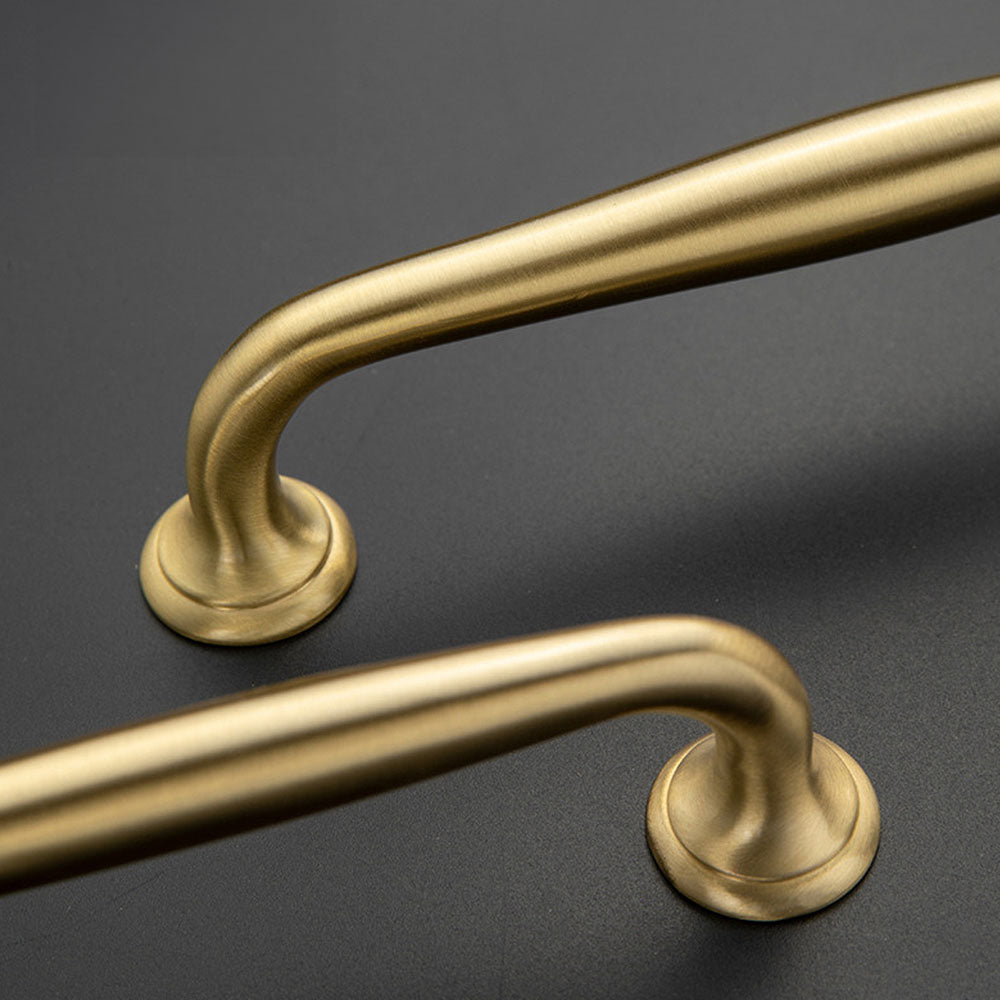 Comforsyco Gold Curved Brass Cabinet Pulls and Knobs for Wardrobes