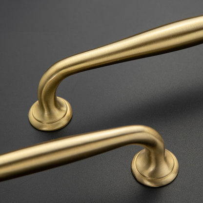 Comforsyco Gold Curved Brass Cabinet Pulls and Knobs for Wardrobes