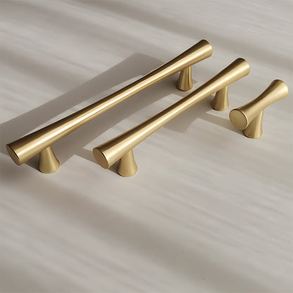 Comforsyco Gold Curved Cabinet Handles, Zinc Alloy T-Bar Pulls